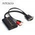 Portable Plug and Play VGA to HDMI Output 1080P HD Audio TV AVPC Video Cable VGA2HDMI Converter Adapter black