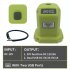 Portable Power Source Li ion with Lighting Dual Usb Output  Dc Output for Ryobi P743 18v 14 4v One  Green