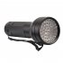 Portable Press Button Aluminium Alloy Housing 51 LEDs UV Flashlight Lamp black