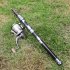 Portable Retractable Fishing Rod Carbon Fiber Rod Super Short Spinning Fishing Rod Metal gray
