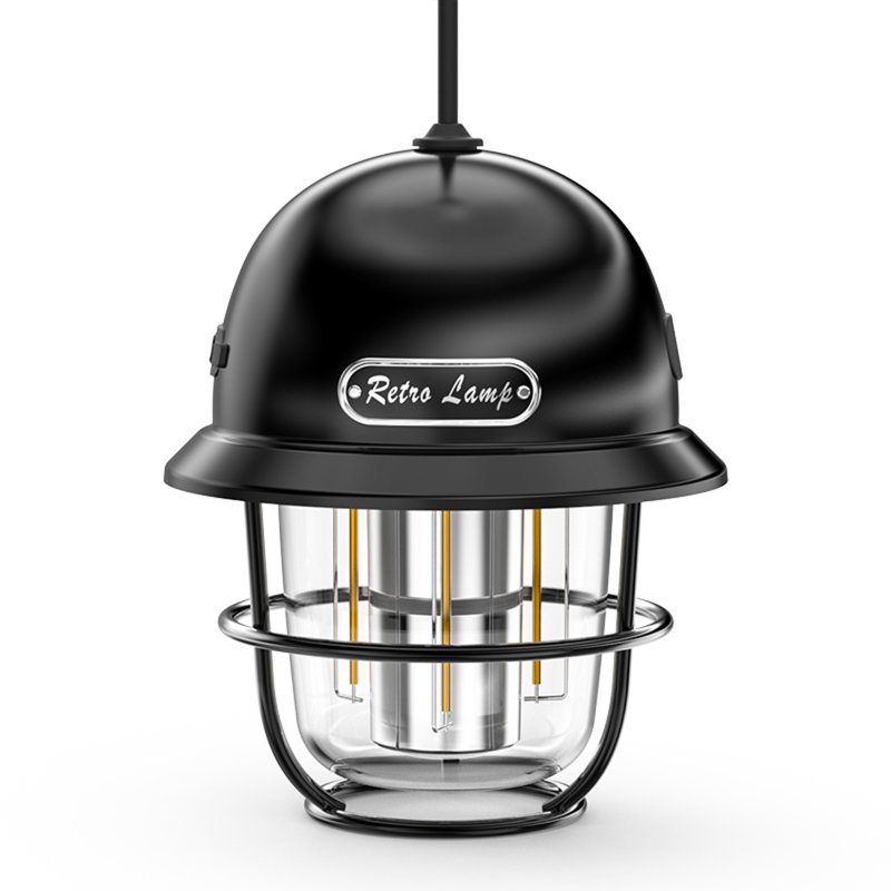 Portable Retro Usb Outdoor Led Camping Light Searchlight Hanging Tent Light Work Lamp With Handle LY14+USB cable