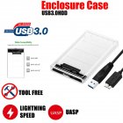 Portable Sata3 To Usb Mobile Hard  Drive  Box With Dual Led Indicators Anti-shocks Scratches-resistant Usb3.0 Ssd Hdd Solid State Hard Drive Case transparent