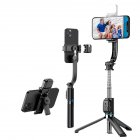 Portable Selfie Stick Phone Tripod Quick Assembly 7 Sections Expansion Selfie Rod Mobile Phone Selfie Stick Stable Tripod Cell Phone Tripod Support For Travel Video Recording C01S bracket with light black