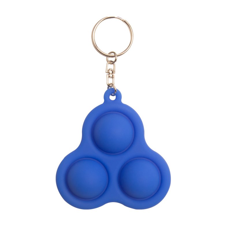 Portable Silicone Rodent Pioneer Keychain Silicone Decompression  Toy Triangle-blue_Single pack