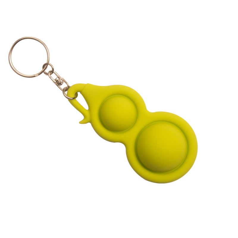Portable Silicone Rodent Pioneer Keychain Silicone Decompression  Toy Gourd-green_Single pack