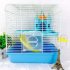 Portable Small Size Pet Cage with Castle Shape Toy for Hamsters Brown 27 21 32