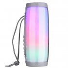 Portable Speaker Bluetooth Column Wireless Bluetooth Speaker Powerful High BoomBox Outdoor Bass HIFI TF FM Radio with LED Light Silver grey