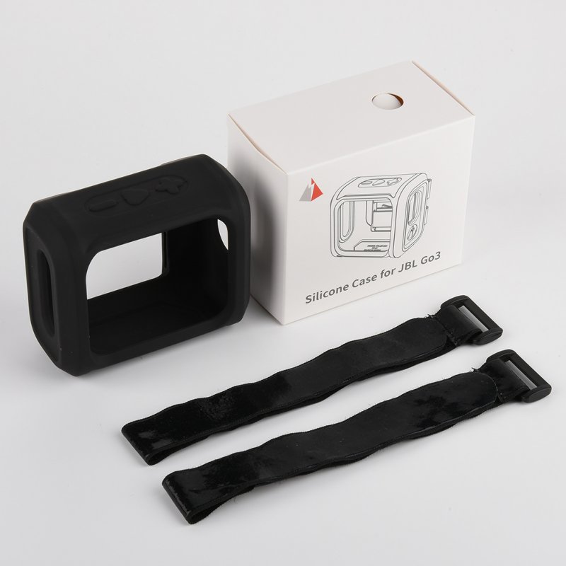 Portable Speaker Protective Sleeve Bracket Silicone Case Compatible For Jbl Go3 Audio Storage Shell Outdoor Stand black