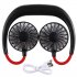 Portable Sports Halter Fan Mini Hanging Neck Fan USB Rechargeable Multi function Mini fan black