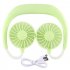 Portable Sports Halter Fan Mini Hanging Neck Fan USB Rechargeable Multi function Mini fan green