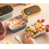 Portable Stainless Steel Student Compartment Sealed Lunch Box Food  Container blue
