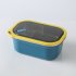 Portable Stainless Steel Student Compartment Sealed Lunch Box Food  Container blue