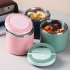 Portable Stainless Steel Breakfast  Cup Soup Bowl Thermal Storage Container Sealed Bento Box With Handle Green 630 ml