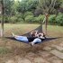 Portable Triangular Mesh Hammock  Set Comfortable Breathable Camping Aerial Leisure Hammocks For Outdoor Adventures Backpacking Trips As shown