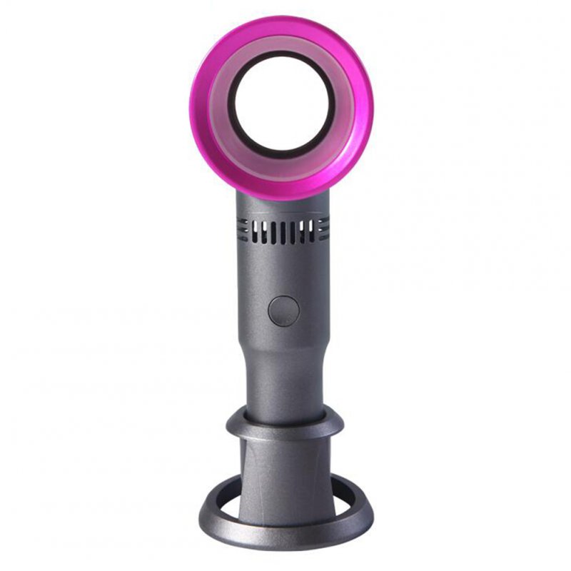 Portable USB Bladefree Fan Folding with Stand Base Cartoon Handheld Small Fan Pink_Bladefree