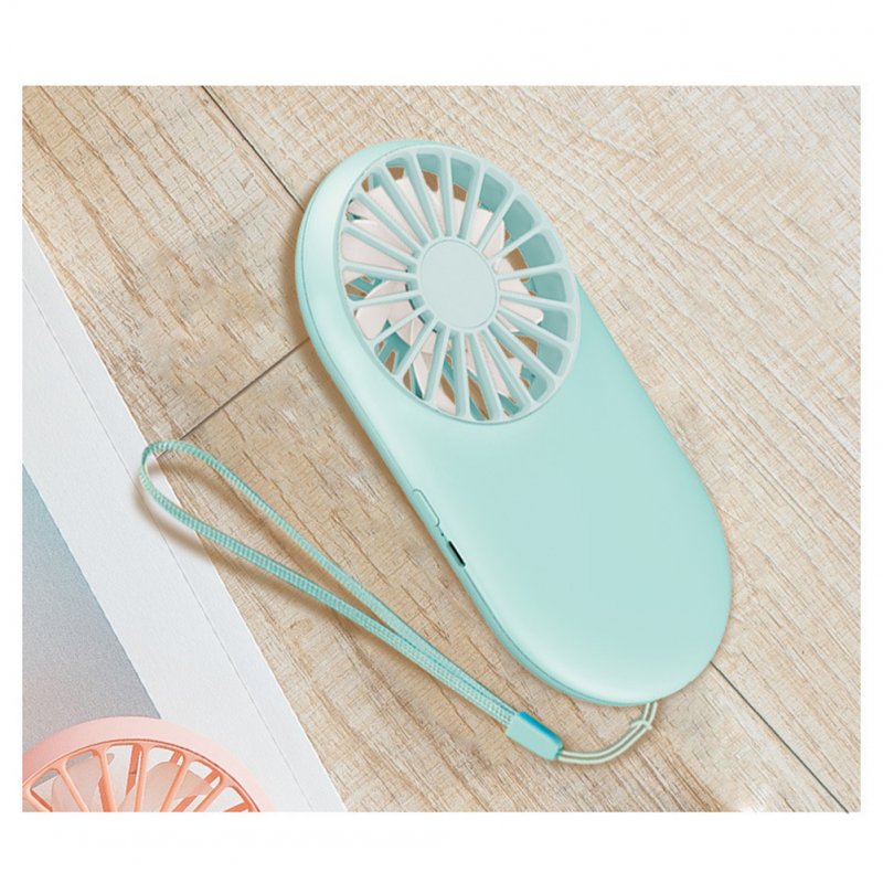 Portable USB Charging Pocket Mini Fan with Hanging Rope for Outdoor Home Use Light blue_6.5cm