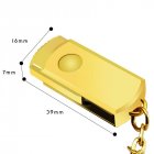 Portable USB Flash Drive Mini Metal Key Chain U Disk Storage Drive gold