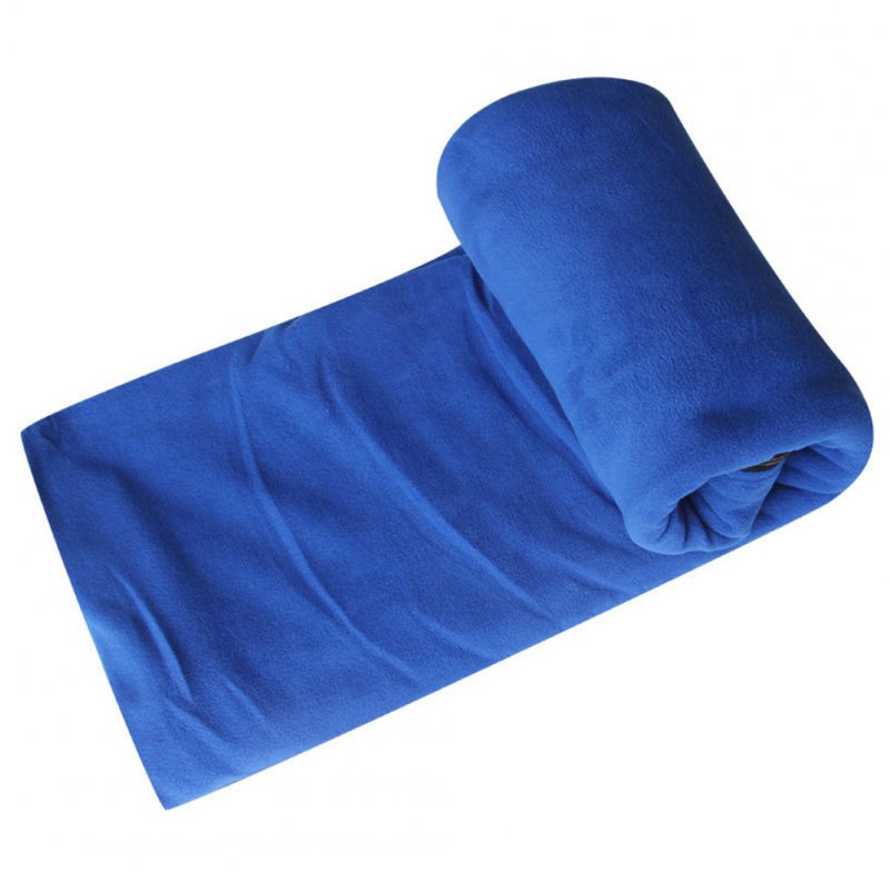 Portable Ultra-light Polar Fleece Sleeping Bag Outdoor Camping Tent Bed Travel Warm Sleeping Bag Liner Royal blue_185*80