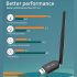 Portable Usb Dongle With External Antenna 100m Bluetooth compatible 5 1 Transmitter Audio Receiver 3 0mbps black