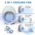 Portable Usb Mini Air Cooler Multifunctional Low Noise Air Conditioner Desktop Fan Humidifier Purifier White