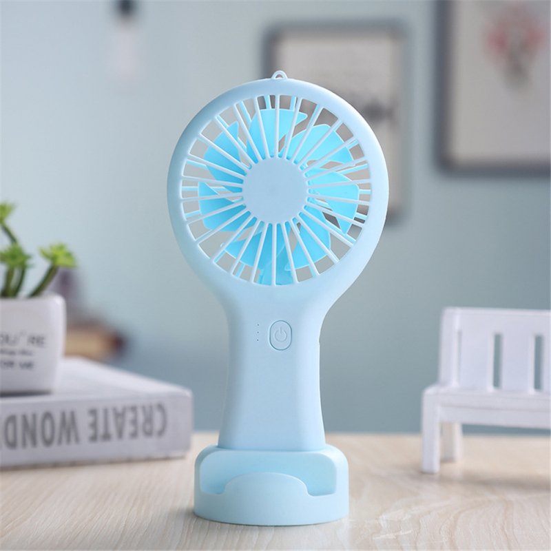 Portable Usb Mini  Fan With 3 Adjustable Speeds Handheld Ultra-quiet Student Office Cute Cooling Fans blue