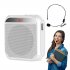 Portable Voice Amplifier 8W 2200mA  Portable Rechargeable System For Teachers Yoga Travel Tour Guide Meeting White