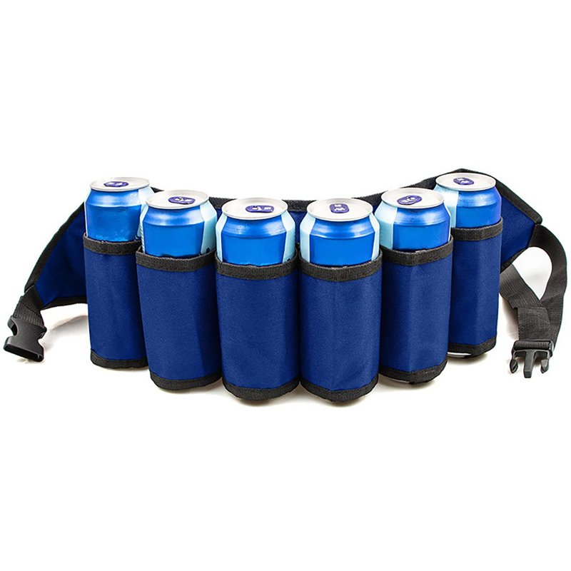 Portable Waist Beer Belt Holster Wine Bottles Beverage Holder Hanging Organizer For Climbing Camping Hiking blue