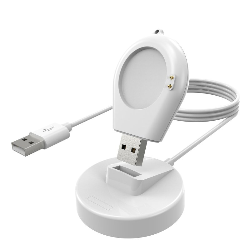 Portable Watch Charger Adapter With USB Cable Smart Watch Charger Connector Stand Durable Wireless Smart Watch Charging Base Compatible For Watch S3 S2 Smart Watches White