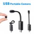 Portable Wide angle USB Camera High Definition WIFI Remote Network USB Camera Monitoring Camera black