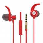 Portable Wired Headphones In-ear Noise Reduction Wire-controlled Mobile Phone Computer Universal Gaming Earplugs With Dual Hd Microphones Red