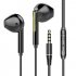Portable Wired  Headset Heavy Bass Low Latency Excellent Sound Quality Built in High definition Microphone In ear Wired Earphones 3 5 black