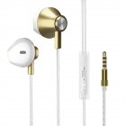 Portable Wired  Headset No-delay Noise-isolating In-ear Built-in Microphone 3.5mm Jack Universal Gaming Earpods With Microphone gold