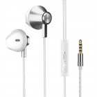 Portable Wired  Headset No-delay Noise-isolating In-ear Built-in Microphone 3.5mm Jack Universal Gaming Earpods With Microphone silver