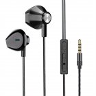 Portable Wired  Headset No-delay Noise-isolating In-ear Built-in Microphone 3.5mm Jack Universal Gaming Earpods With Microphone black
