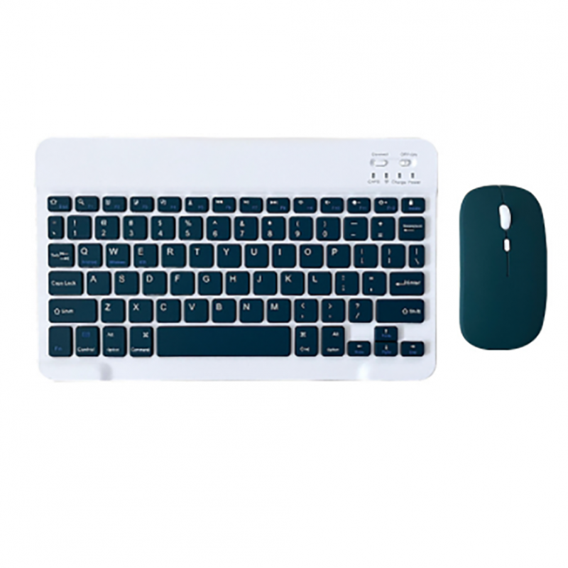Portable Wireless Bluetooth Keyboard Mouse Set For Android Ios Windows Phone Tablet Cyan 7-inch