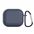 Portable Wireless Headset Soft Silicone  Case Large-capacity Protective Cover Storage Pouch Compatible For airpod 3rd Gen Blue