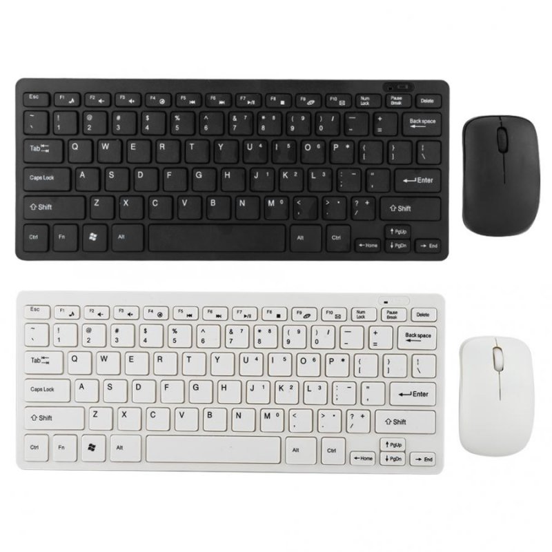 Portable Wireless Keyboard + Mouse Set for Game Playing 2.4G white