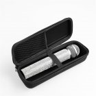 Portable Wireless Microphone Storage Box Hard Shell Shockproof Travel Carrying Case Zipper Organizer black