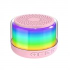 Portable Wireless Speaker Micro TF Card Player RGB Luminous Mini Surround Sound Bass Speaker For Home Outdoor pink