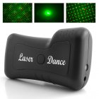Portable mini Laser projector  fitting in the palm of your hand and projecting moving green and red patterns 