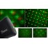 Portable mini Laser projector  fitting in the palm of your hand and projecting moving green and red patterns 