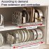 Pots And Pans Organizer Pull Out Pot And Pan Organizer With 13 Adjustable Partitions Anti Slip Silicone Pad Scalable Storage Rack For Storage Room Cabinets Retr