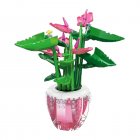 Potted Flower Building Blocks Plant Bouquet Assemble Building Bricks Tabletop Ornaments Decoration For Kids Birthday Gifts 92361 as shown