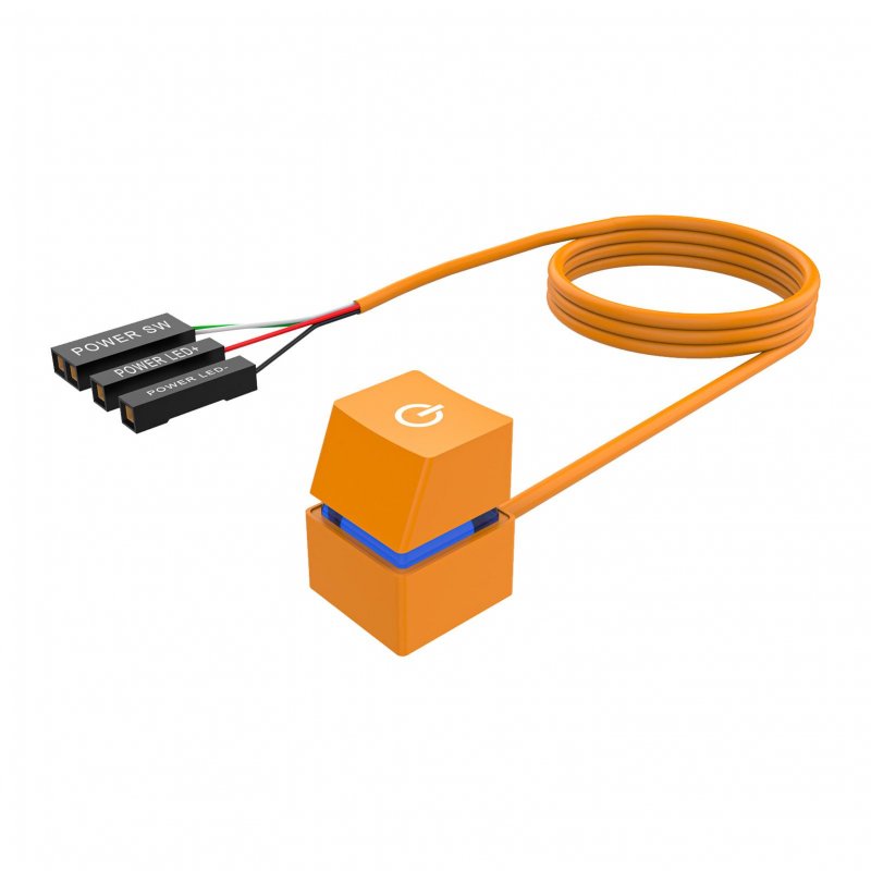 Power Switch PC Power Supply Control Adapter With 2M/4M Extended Cable On Off Power Desktop Computer Case Switch Orange + lanterns