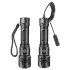 Powerful Handheld Led Flashlights Fixed Focus Usb Rechargeable Super Bright Hand Lantern For Camping Emergencies 9909 flashlight