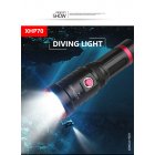 Powerful P70 Scuba Diving Flashlight Diver Light LED Underwater Torch Lamp black Model D60