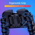 Powerful Six finger Linkage Metal Key Fan Cooling High Sensitivity Phone Gamepad Bulit in Battery black