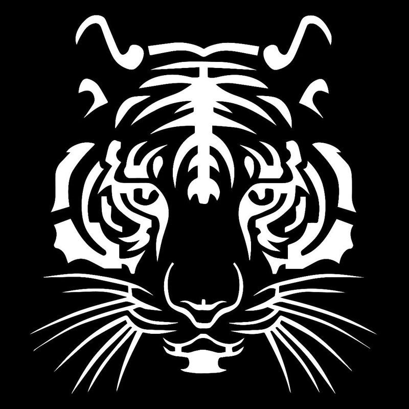 Powerful Tiger Head Car-styling Motorcycle Vinyl Decal Car Sticker White