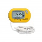 Practical Digital LCD Screen Water Thermometer with Sucking Disk for Aquarium Fish Tank Reptile Cave yellow
