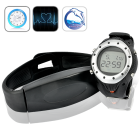 Practical digital heart rate monitor consisting of a waterproof exercise watch and chest belt to track your heart rate during daily exercise routines   